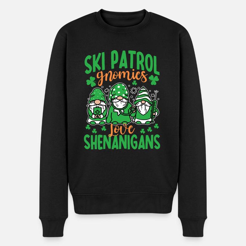Patrouille de ski amusante Saint-Patrick - Pull Premium bio Homme - noir