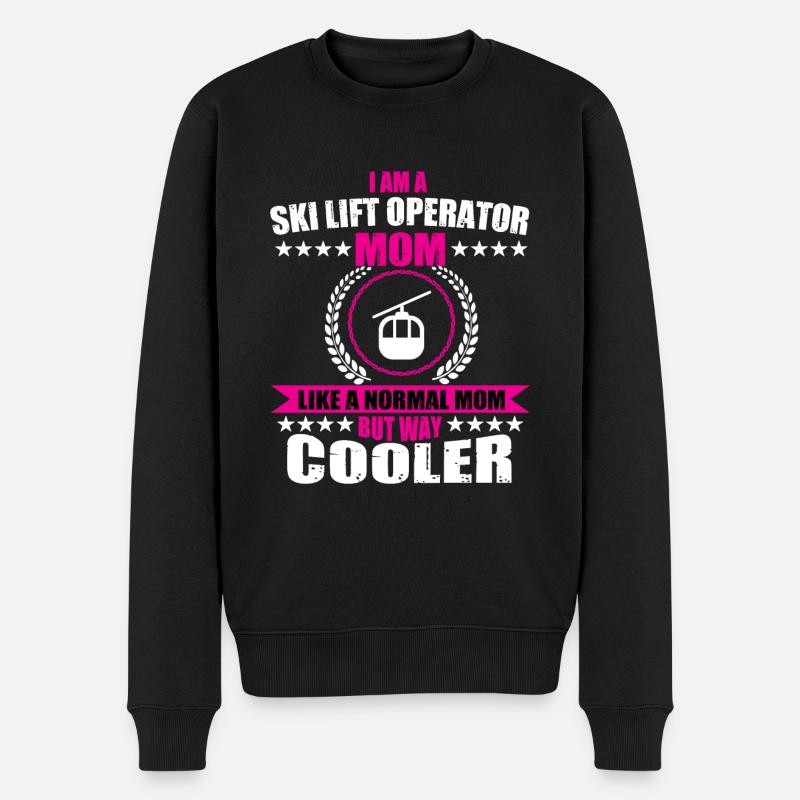 Skiliftbetreiber Mama - Männer Premium Bio Pullover - Schwarz