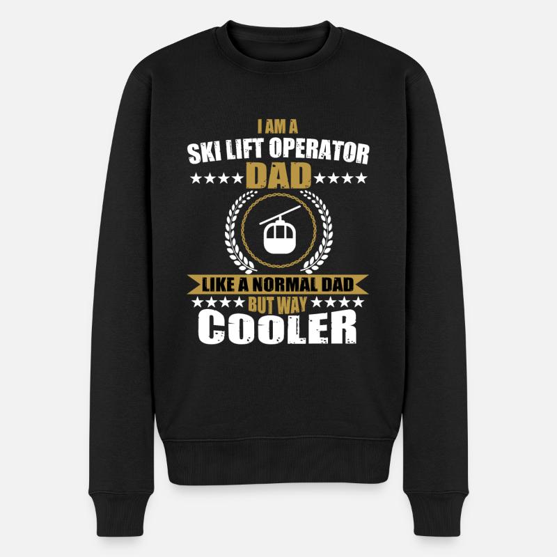 Skiliftbetreiber Papa - Männer Premium Bio Pullover - Schwarz