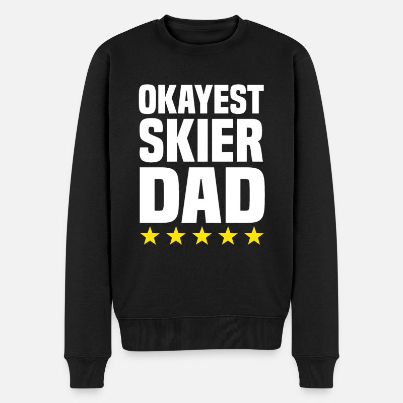 Okayester Skifahrer Papa - Männer Premium Bio Pullover - Schwarz