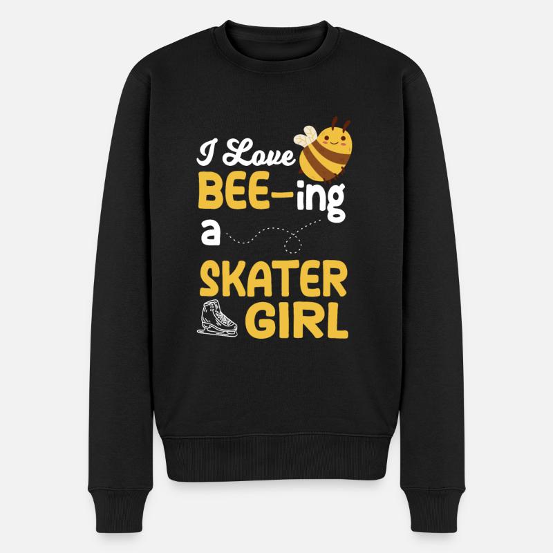 Niedliche Eislaufmädchen Eiskunstläuferin - Männer Premium Bio Pullover - Schwarz
