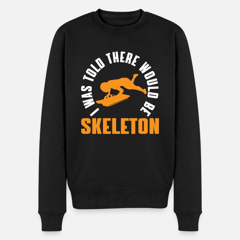 Lustiges Skeleton Geschenk - Männer Premium Bio Pullover - Schwarz