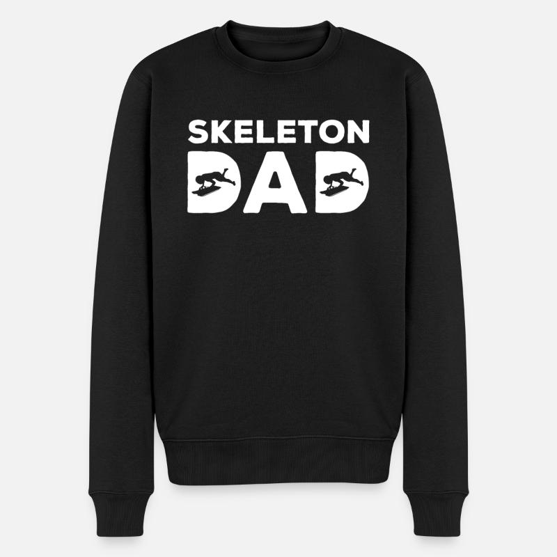 Skeleton Papa Outfit Herren - Männer Premium Bio Pullover - Schwarz