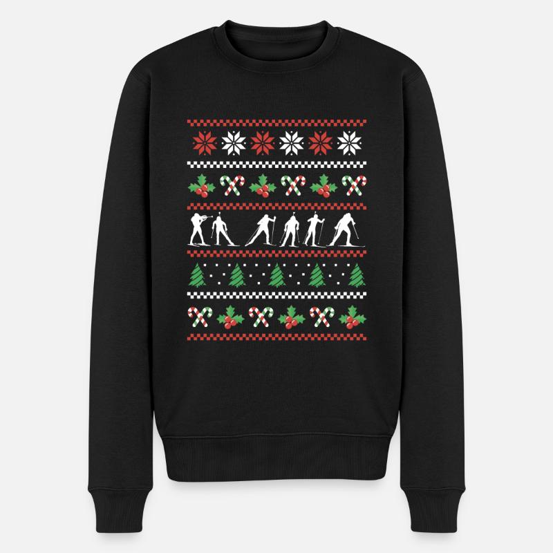 Biathlon Laid Christmas Design - Pull Premium bio Homme - noir