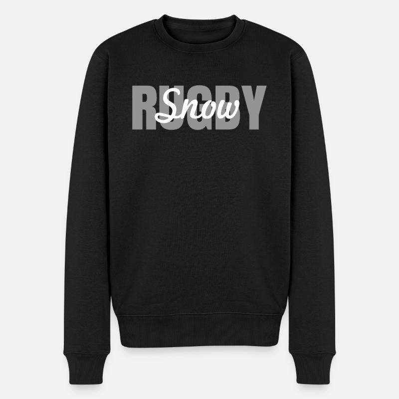 Schnee Rugby - Männer Premium Bio Pullover - Schwarz