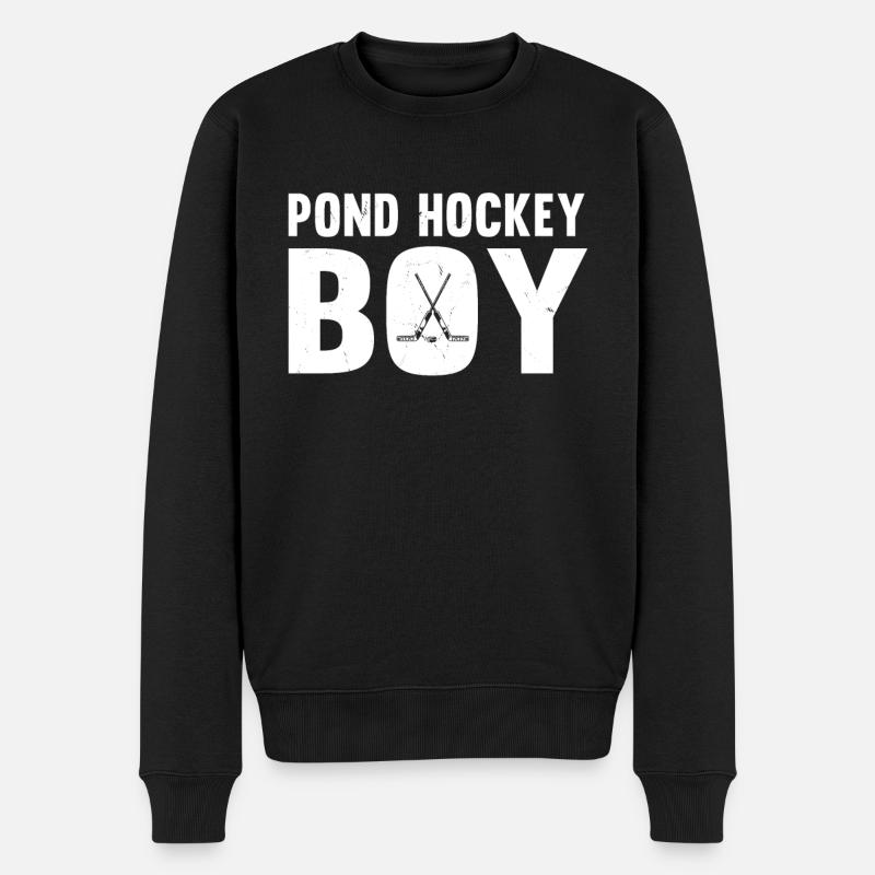 Garçon de hockey sur étang - Pull Premium bio Homme - noir