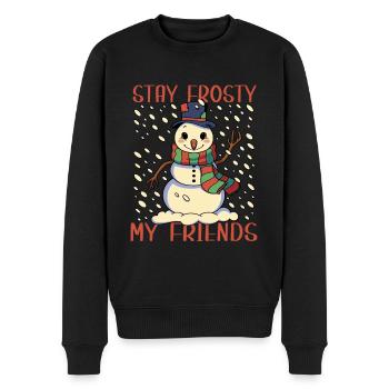 Lustiges Schneemann T-Shirt - Männer Premium Bio Pullover - Schwarz - Vorne - Nico (187cm)