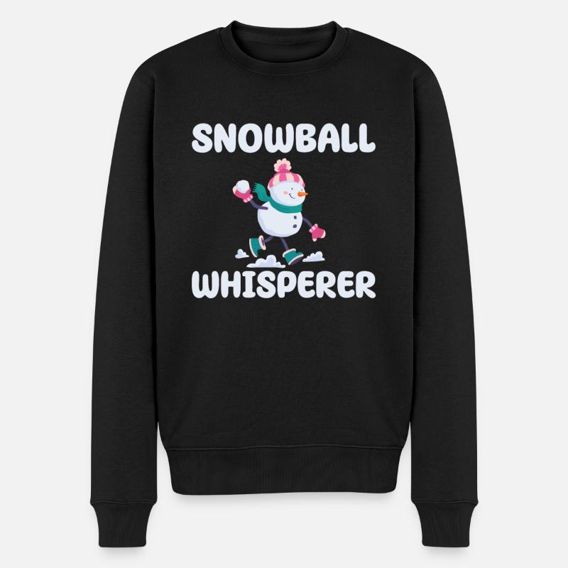 Chuchoteur boule de neige - Pull Premium bio Homme - noir