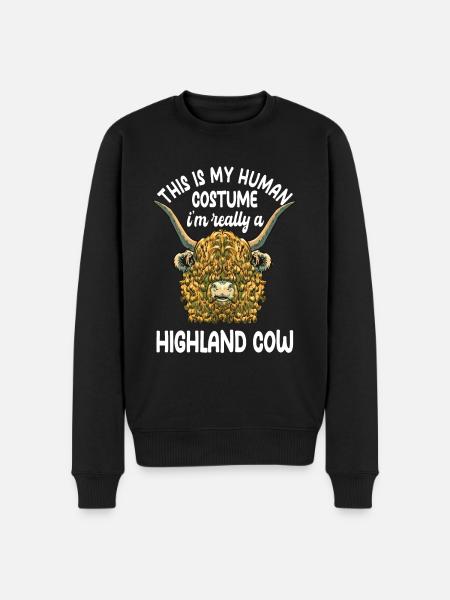 Funny Highland Cow Saying - Men's Premium Organic Jumper - black