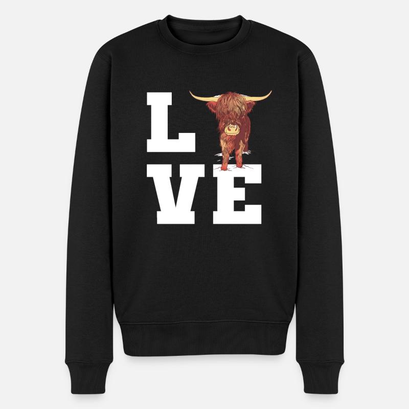 Chère vache écossaise des Highlands - Pull Premium bio Homme - noir