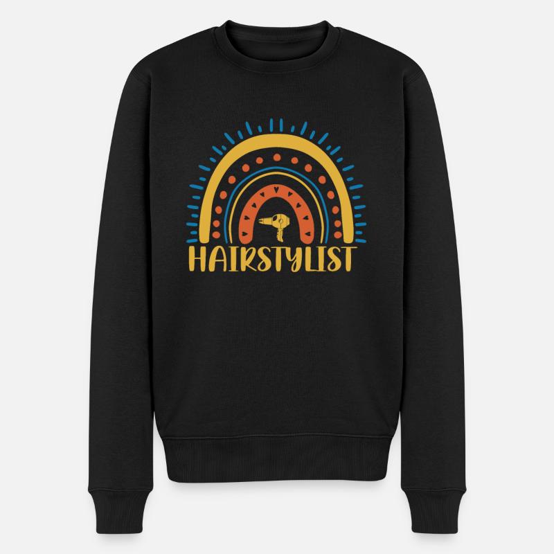 Coiffeur Boho Rainbow Design - Pull Premium bio Homme - noir
