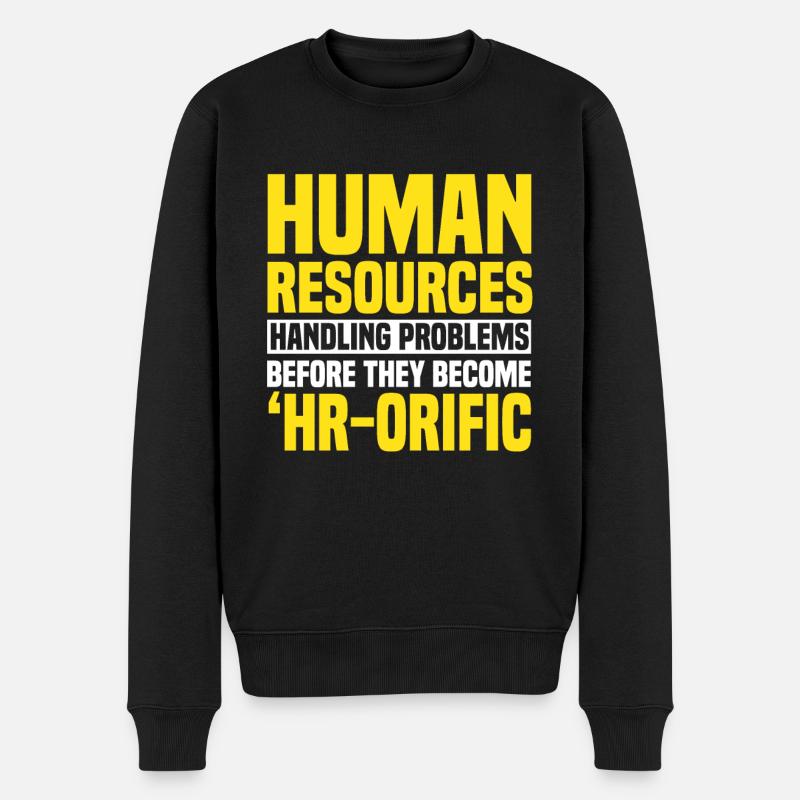 Lustiges Wortspiel Human Resources - Männer Premium Bio Pullover - Schwarz
