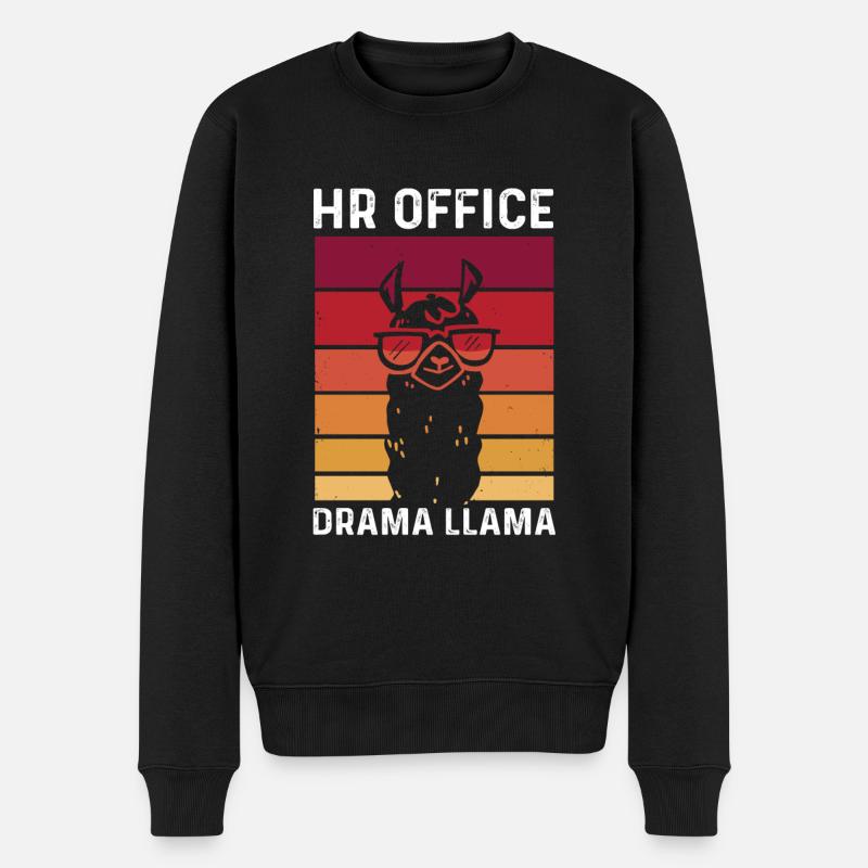 Lustiges HR Drama Lama Human Resources - Männer Premium Bio Pullover - Schwarz