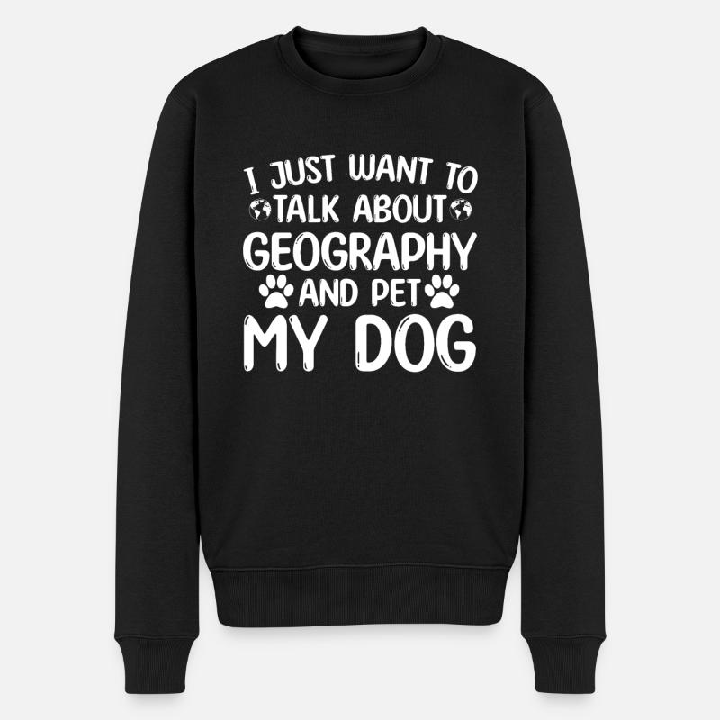 Geografie Und Hunde - Männer Premium Bio Pullover - Schwarz