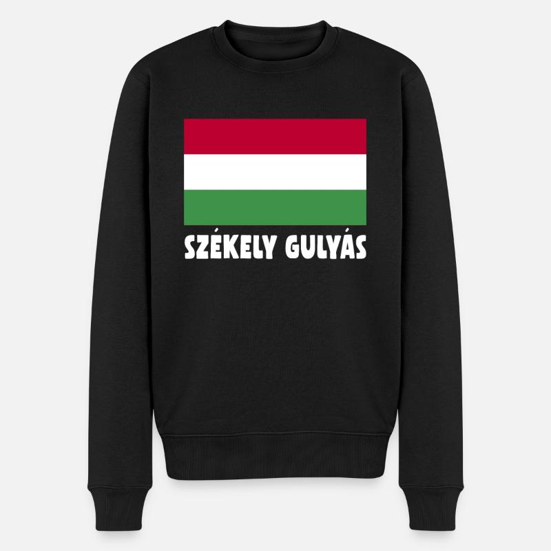 authentischSzekely Gulyas Ungarisches Essen - Männer Premium Bio Pullover - Schwarz