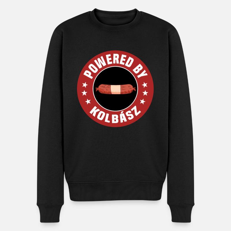 Powered By Kolbász - Männer Premium Bio Pullover - Schwarz