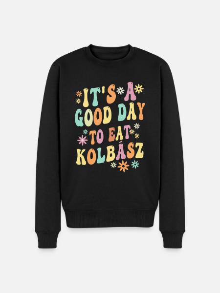 Hungarian Kolbász proverb - Men's Premium Organic Jumper - black