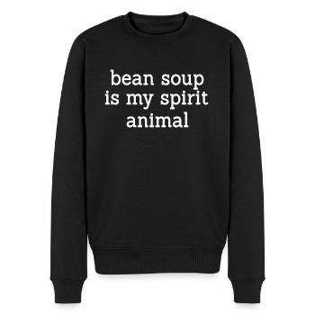 Bohnensuppe Ist Mein Geistestier - Männer Premium Bio Pullover - Schwarz - Vorne - Nico (187cm)