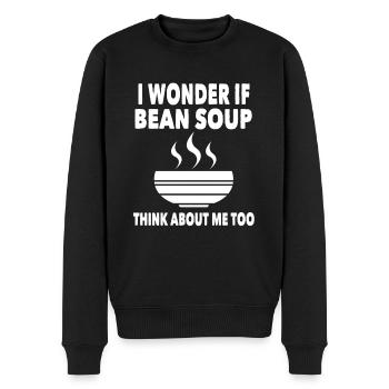 Bohnensuppen Humor - Männer Premium Bio Pullover - Schwarz - Vorne - Nico (187cm)