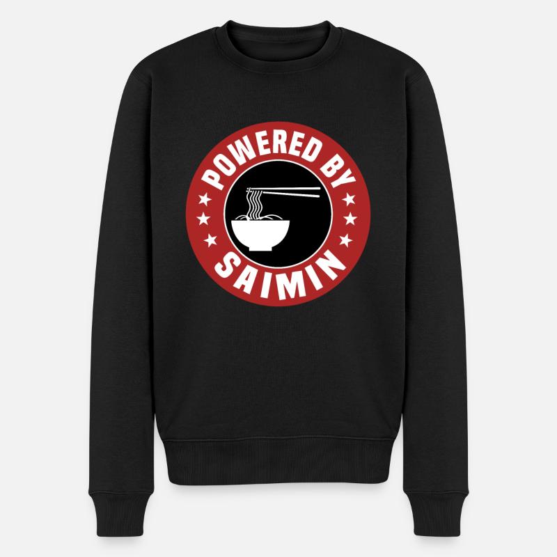 Unterstützt Von Saimin - Männer Premium Bio Pullover - Schwarz