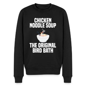 Soupe au poulet et aux nouilles Humour - Pull Premium bio Homme - noir - Devant - Nico (187cm)