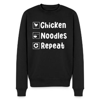 Soupe au poulet et aux nouilles - Pull Premium bio Homme - noir - Devant - Nico (187cm)