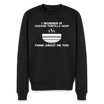 Hähnchen Tortilla Suppe - Männer Premium Bio Pullover - Schwarz - Vorne - Nico (187cm)