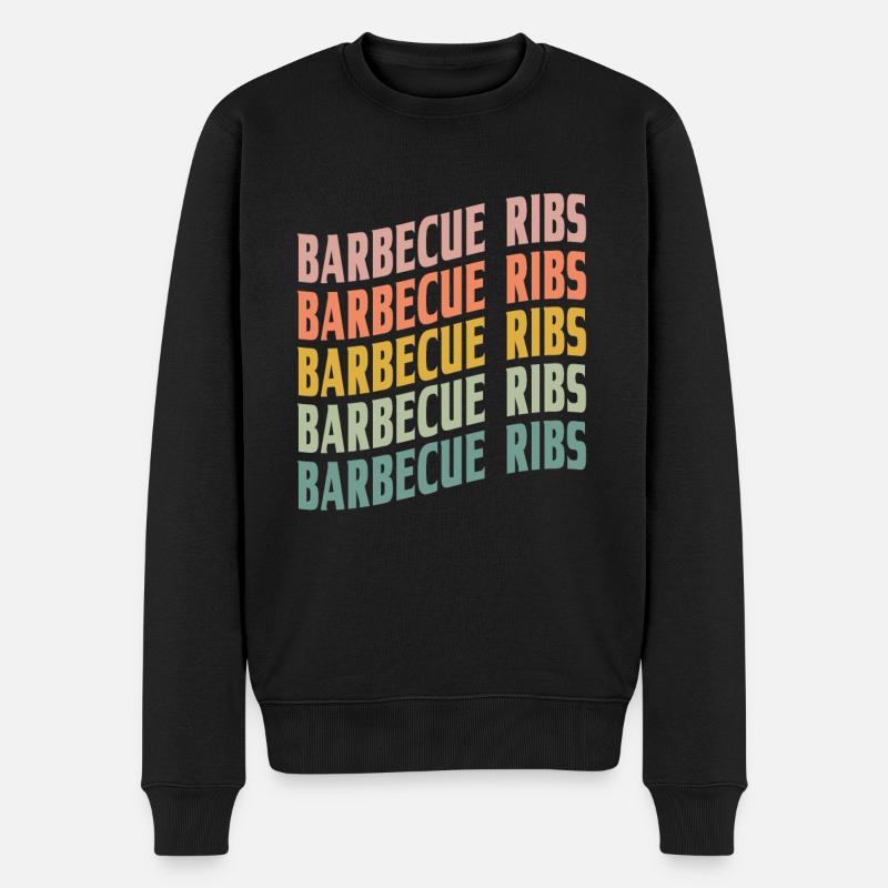 Barbecue Rippchen Schrift - Männer Premium Bio Pullover - Schwarz