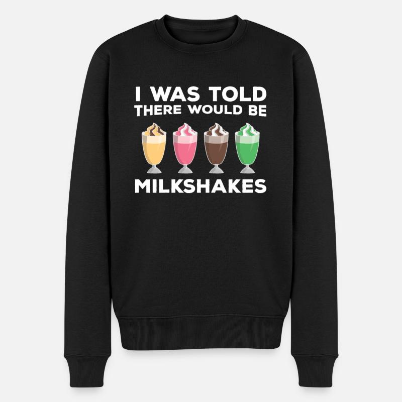 Lustiges Milchshakes Geschenk - Männer Premium Bio Pullover - Schwarz