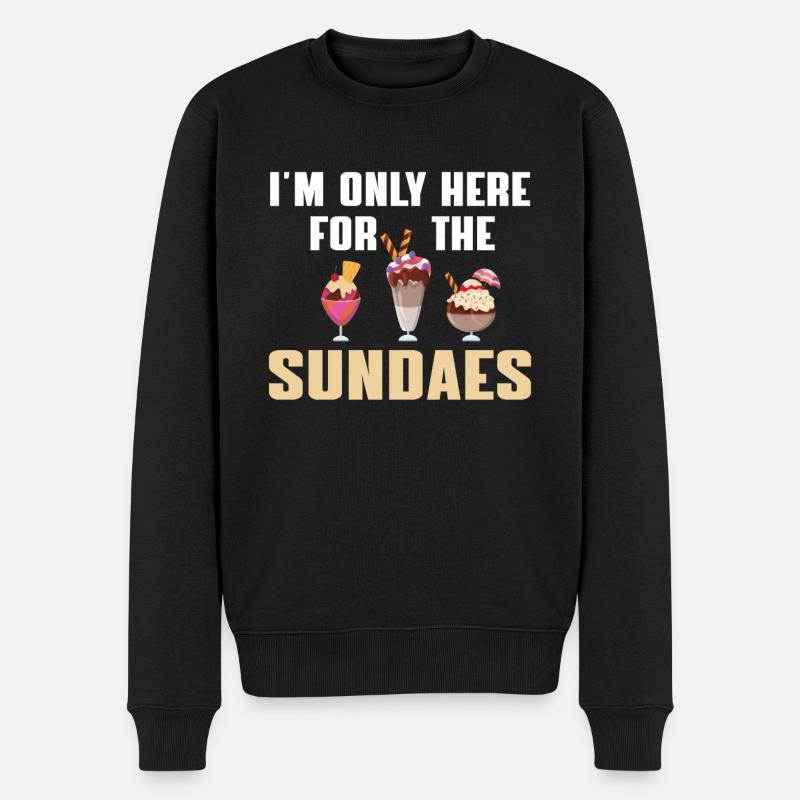 Lustige Eisbecher Geschenkidee - Männer Premium Bio Pullover - Schwarz