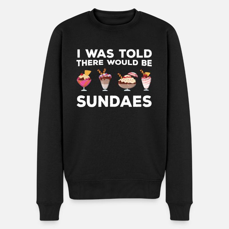Lustiger Eisbecher Spruch - Männer Premium Bio Pullover - Schwarz