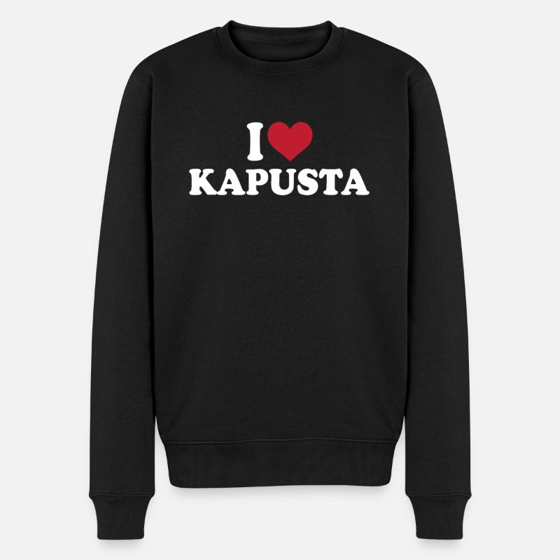 Ich Liebe Kapusta - Männer Premium Bio Pullover - Schwarz