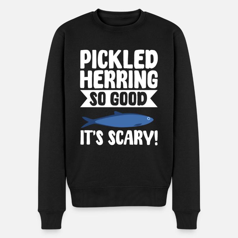 eLustiger Eingelegter Hering Geschenkidee - Männer Premium Bio Pullover - Schwarz