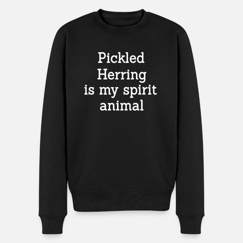 Eingelegter Hering Humor - Männer Premium Bio Pullover - Schwarz