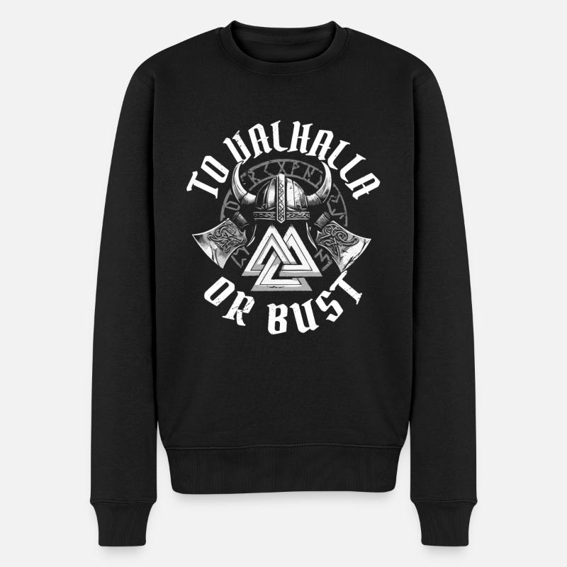 Wikinger Valhalla - Männer Premium Bio Pullover - Schwarz
