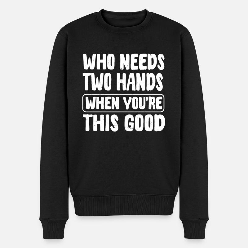 GSpruch „handamputierter“ - Männer Premium Bio Pullover - Schwarz