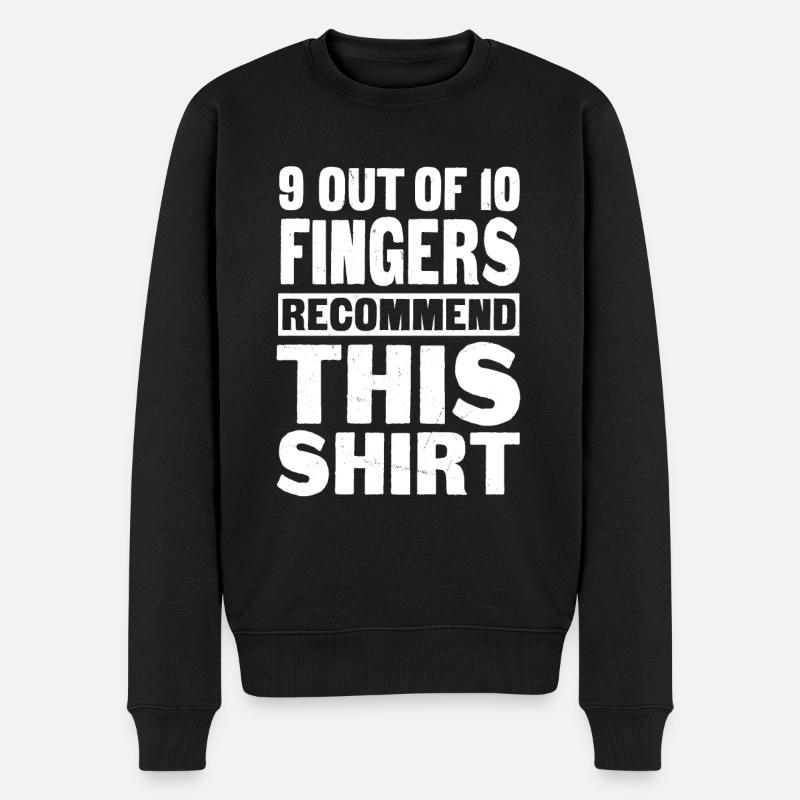 Fingeramputierter 9 Von 10 - Männer Premium Bio Pullover - Schwarz