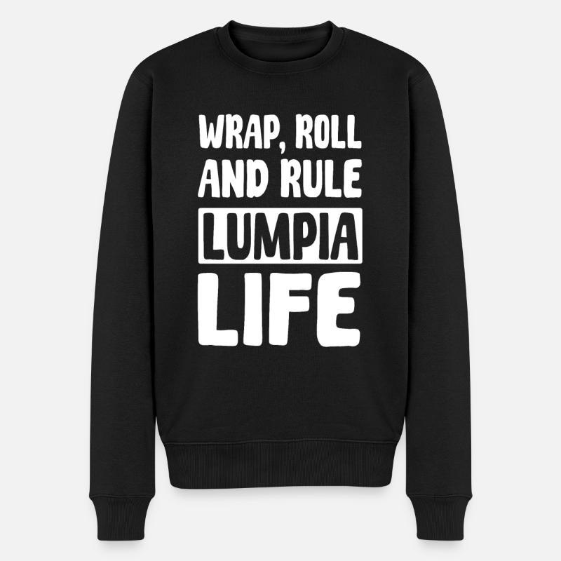 Drôle de dicton Lumpia - Pull Premium bio Homme - noir