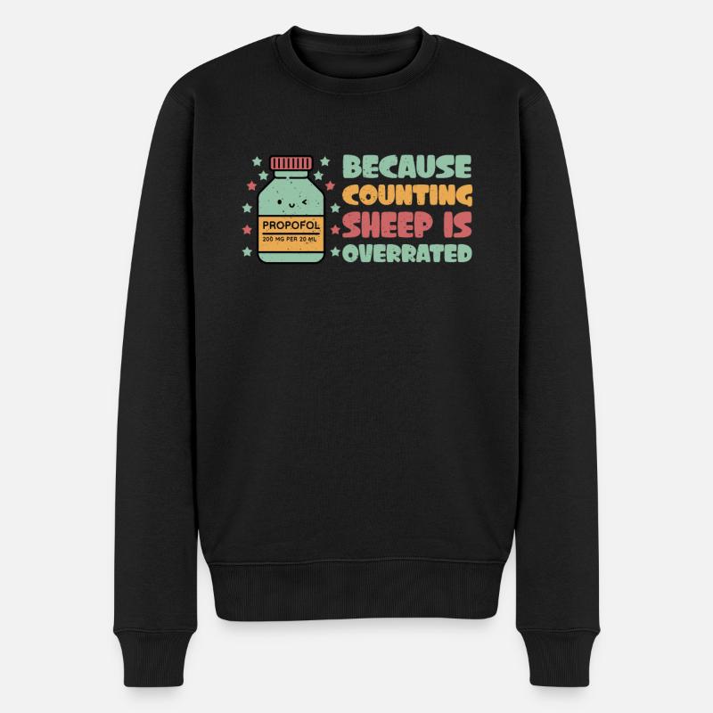 Lustiges Anästhesie Shirt - Männer Premium Bio Pullover - Schwarz