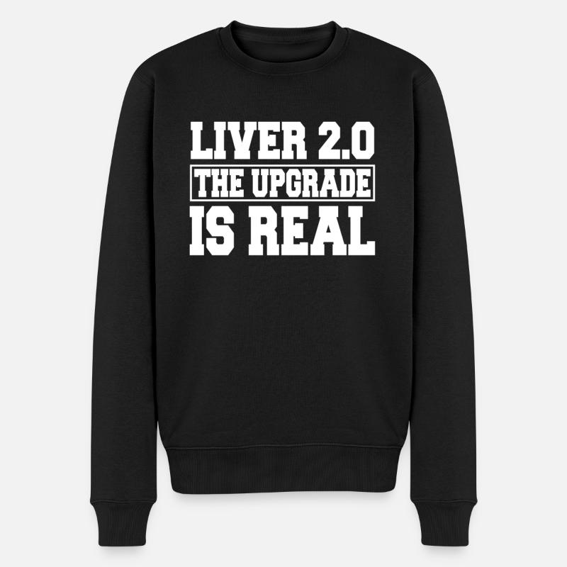 Lustiger Lebertransplantations Spruch - Männer Premium Bio Pullover - Schwarz