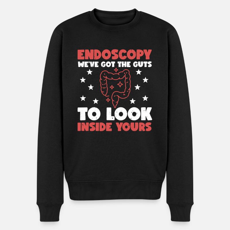 Endoskopie Humor - Männer Premium Bio Pullover - Schwarz