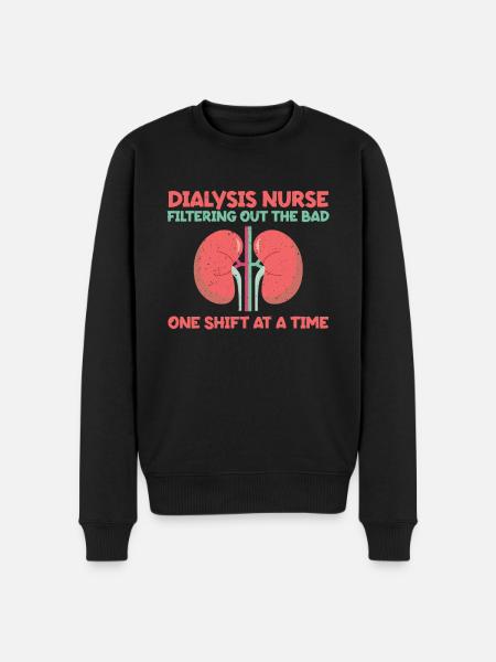 Funny dialysis nurse design - Men's Premium Organic Jumper - black