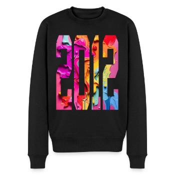 BUNT 14. GEBURTSTAG 2012 - Männer Premium Bio Pullover - Schwarz - Vorne - Nico (187cm)