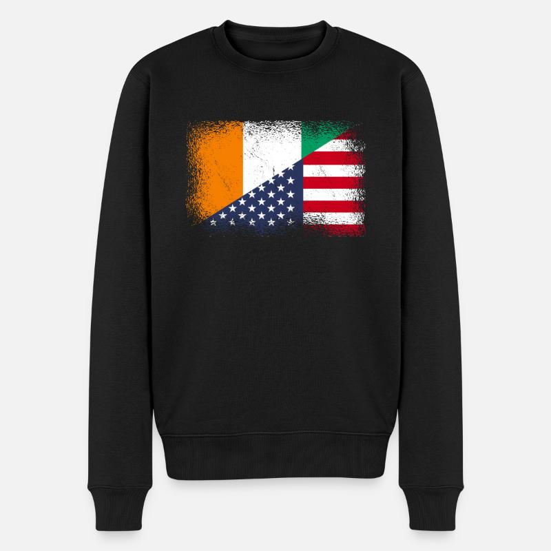 Côte d’Ivoire, États-Unis - Pull Premium bio Homme - noir