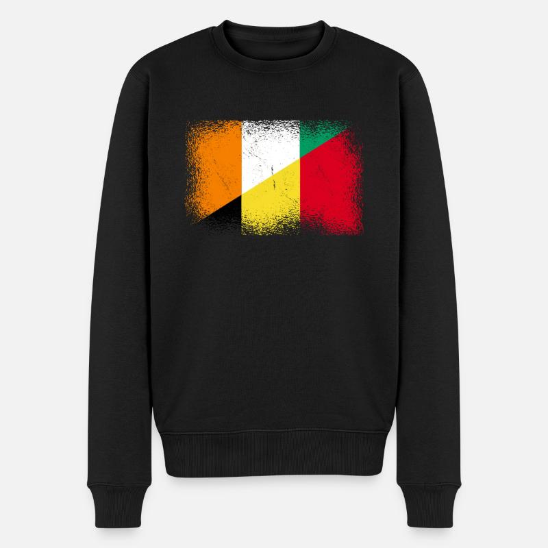 Côte d’Ivoire Belgique Drapeau - Pull Premium bio Homme - noir