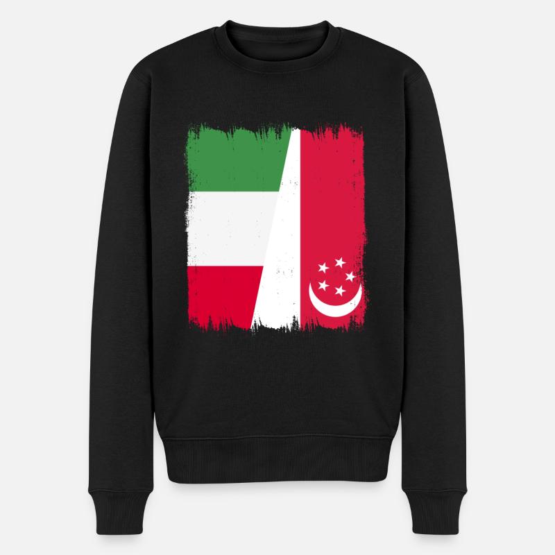 Singapour, Italie - Pull Premium bio Homme - noir