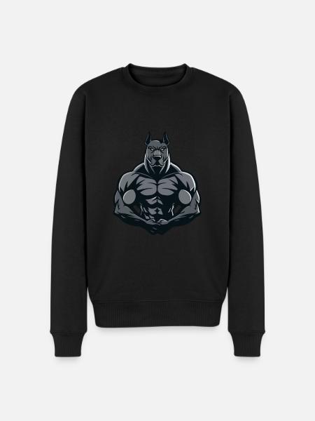 Great Dane Dog Muscles Bodybuilding - Men's Premium Organic Jumper - black