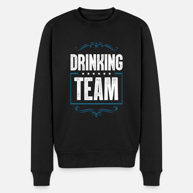 Drinking Crew - Männer Premium Bio Pullover - Schwarz