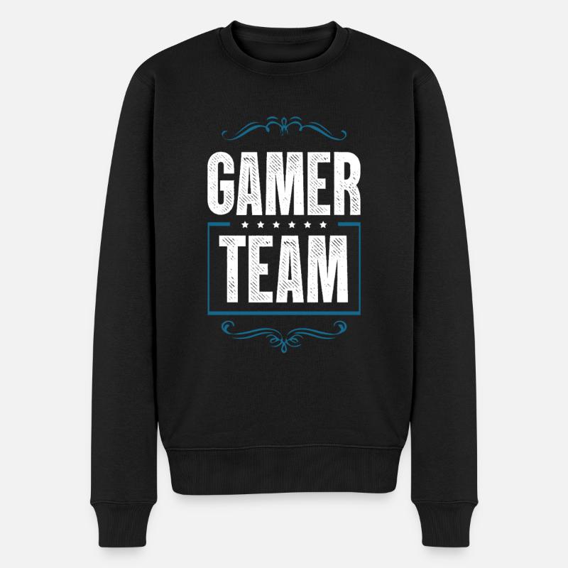 Gamer Team - Männer Premium Bio Pullover - Schwarz