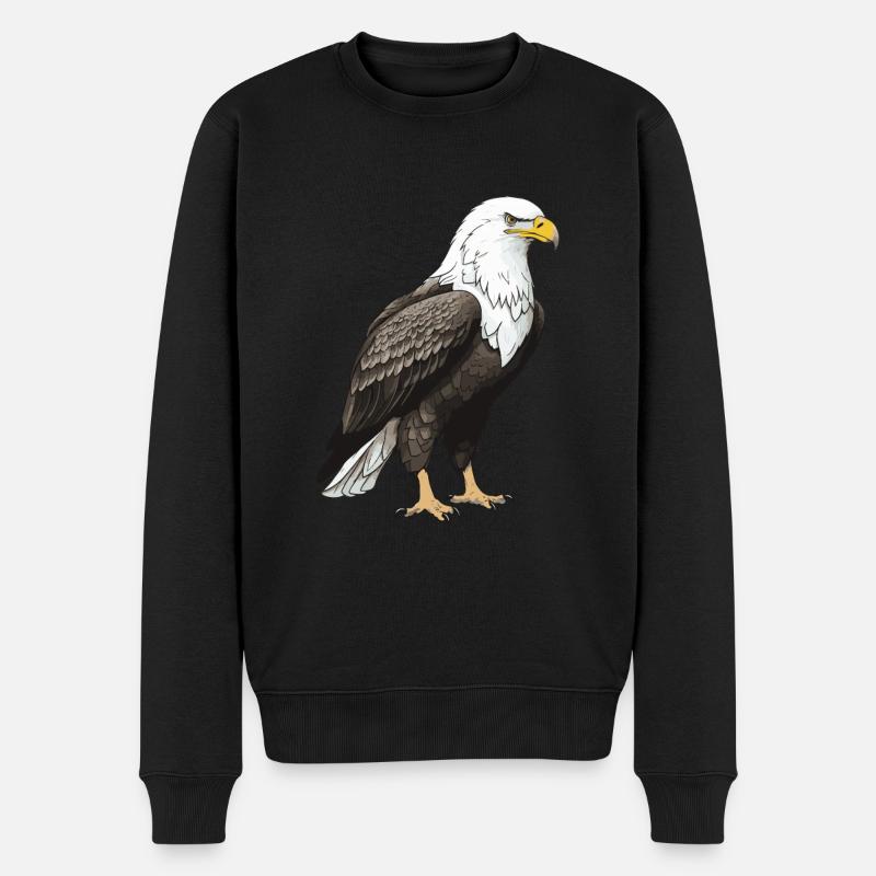 Adler Tier - Männer Premium Bio Pullover - Schwarz